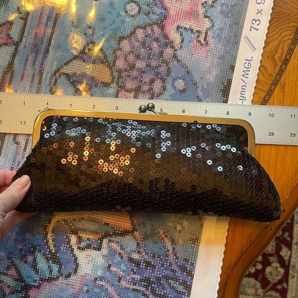 ANN TAYLOR Sequin Clutch w Chain NWT - Picture 6 of 9